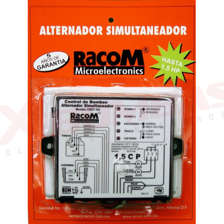 CBDT-AS, RACOM, Control de bombeo
dúplex tinaco
con cables