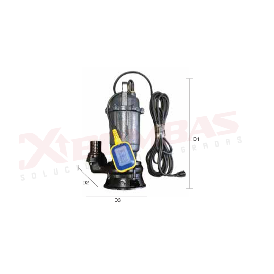 2414 F&Q WQD6-16-0.75 BOMBA SUMERGIBLE AGUA TURBIA