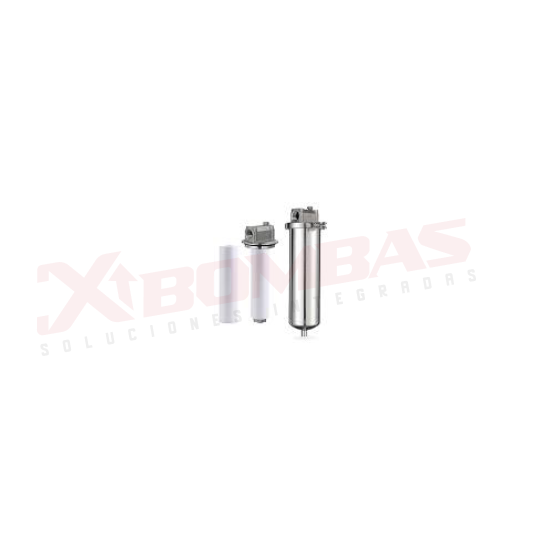 T3-304-10, WATER TEC, HYDROSCIENTIFIC SERIE T - PORTAFILTRO 10" Y 20" ACERO INOXIDABLE