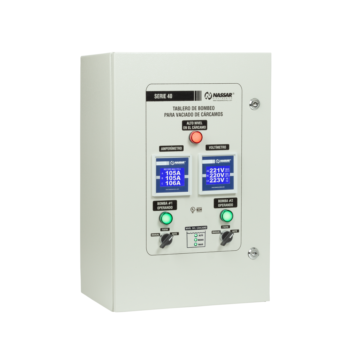 MODELO 40-02-02-220 NASSAR TABLERO DE CONTROL PARA VACIADO DE CÁRCAMOS