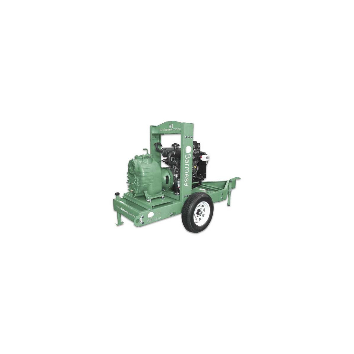 MODELO 4ATS-3TNV70 EN BASE CON RUEDAS NEUMÁTICAS BARNES BOMBA AUTOCEBANTE TRAGASÓLIDOS MOTOR A DIÉSEL YANMAR