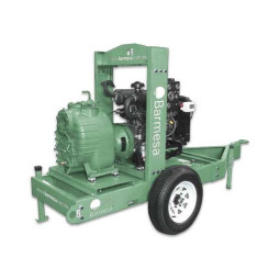 MODELO SH4-3TNV88 EN BASE CON RUEDAS NEUMÁTICAS BARNES BOMBA AUTOCEBANTE TRAGASÓLIDOS MOTOR A DIÉSEL