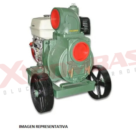 MODELO 4ATS-350447 EN BASE CON RUEDAS DE FIERRO BARNES BOMBA AUTOCEBANTE TRAGASÓLIDOS MOTOR A GASOLINA