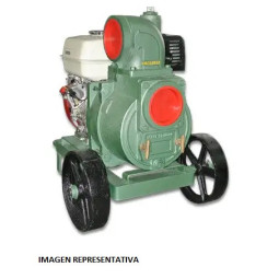 MODELO 4ATS-CH18 EN BASE CON RUEDAS DE FIERRO BARNES BOMBA AUTOCEBANTE TRAGASÓLIDOS MOTOR A GASOLINA