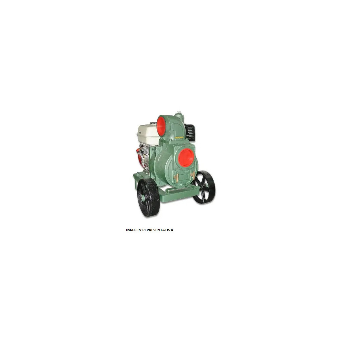 MODELO 4ATS-CH18 EN BASE CON RUEDAS DE FIERRO BARNES BOMBA AUTOCEBANTE TRAGASÓLIDOS MOTOR A GASOLINA